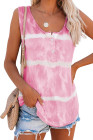 Tie-dye Print Button Front Tank Top