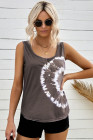 Tie-dye Print Button Front Tank Top