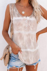 Tie-dye Print Button Front Tank Top