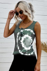 Tie-dye Print Button Front Tank Top