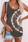 Tie-dye Print Button Front Tank Top