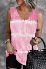 Tie-dye Print Button Front Tank Top