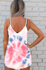 Tie Dye Strappy Crossed Neckline Tank Top