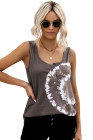 Tie-dye Print Button Front Tank Top
