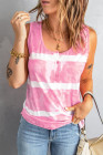 Tie-dye Print Button Front Tank Top