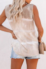 Tie-dye Print Button Front Tank Top