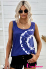 Tie-dye Print Button Front Tank Top