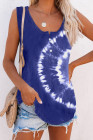 Tie-dye Print Button Front Tank Top