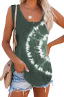 Tie-dye Print Button Front Tank Top