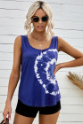 Tie-dye Print Button Front Tank Top