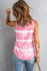 Tie-dye Print Button Front Tank Top