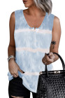 Tie-dye Print Button Front Tank Top