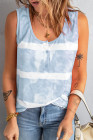 Tie-dye Print Button Front Tank Top