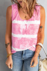 Tie-dye Print Button Front Tank Top
