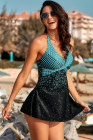 Silindashop Dot Print Halterneck Tankini Swimwear Set