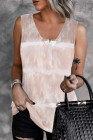 Tie-dye Print Button Front Tank Top