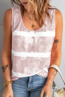 Tie-dye Print Button Front Tank Top