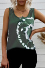 Tie-dye Print Button Front Tank Top
