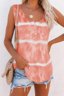 Tie-dye Print Button Front Tank Top