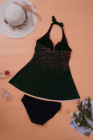 Silindashop Dot Print Halterneck Tankini Swimwear Set