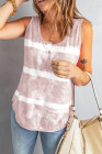 Tie-dye Print Button Front Tank Top