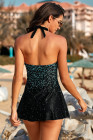 Silindashop Dot Print Halterneck Tankini Swimwear Set