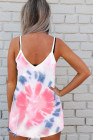 Tie Dye Strappy Crossed Neckline Tank Top