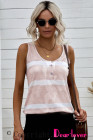 Tie-dye Print Button Front Tank Top