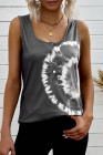 Tie-dye Print Button Front Tank Top