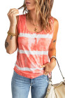 Tie-dye Print Button Front Tank Top