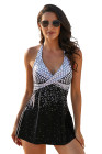 Silindashop Dot Print Halterneck Tankini Swimwear Set