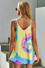 Tie Dye Strappy Crossed Neckline Tank Top