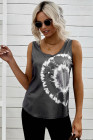 Tie-dye Print Button Front Tank Top