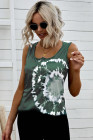 Tie-dye Print Button Front Tank Top