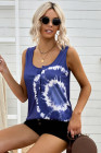 Tie-dye Print Button Front Tank Top