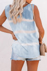 Tie-dye Print Button Front Tank Top