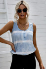 Tie-dye Print Button Front Tank Top
