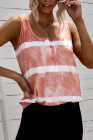 Tie-dye Print Button Front Tank Top