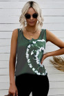 Tie-dye Print Button Front Tank Top