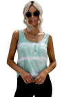 Tie-dye Print Button Front Tank Top