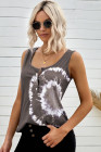 Tie-dye Print Button Front Tank Top