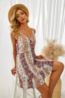 Surpliced Neck Boho Floral Cami Mini Dress