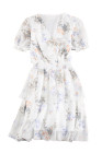 Womens Wrap V Neck Tiered Ruffle Floral Dress