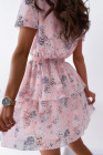 Womens Wrap V Neck Tiered Ruffle Floral Dress