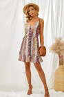 Surpliced Neck Boho Floral Cami Mini Dress