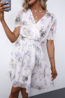 Womens Wrap V Neck Tiered Ruffle Floral Dress