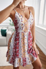 Surpliced Neck Boho Floral Cami Mini Dress