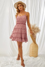 Spaghetti Straps Ruffle Floral Mini Dress