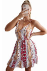 Surpliced Neck Boho Floral Cami Mini Dress