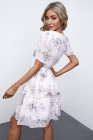 Womens Wrap V Neck Tiered Ruffle Floral Dress